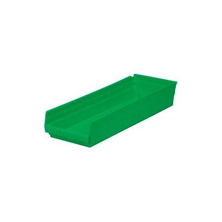 Quantum Storage Systems Shelf Storage Bin, Plastic, Green, 6 PK QSB114GN